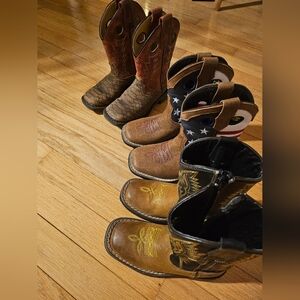 3 Pairs of Toddler Cowboy Boots J.B. Dillon & Smokey Mountain